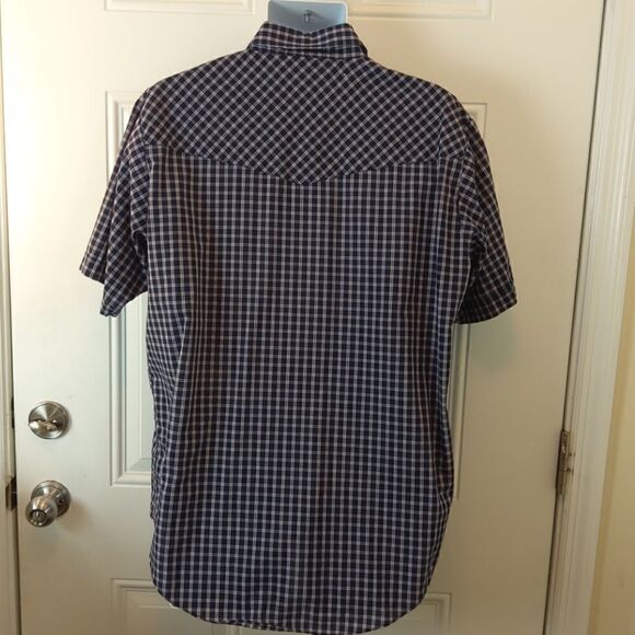 (3/$20) Plains blue plaid Pearl snap shirt - Picture 10 of 13